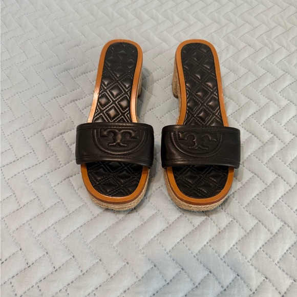 Tory Burch Black Quilted Slide Sandals - Picture 2 of 12